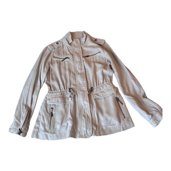 Max Jeans Utility Military Jacket Color Winter White Ivory Size XS NWOT - Picture 7 of 15